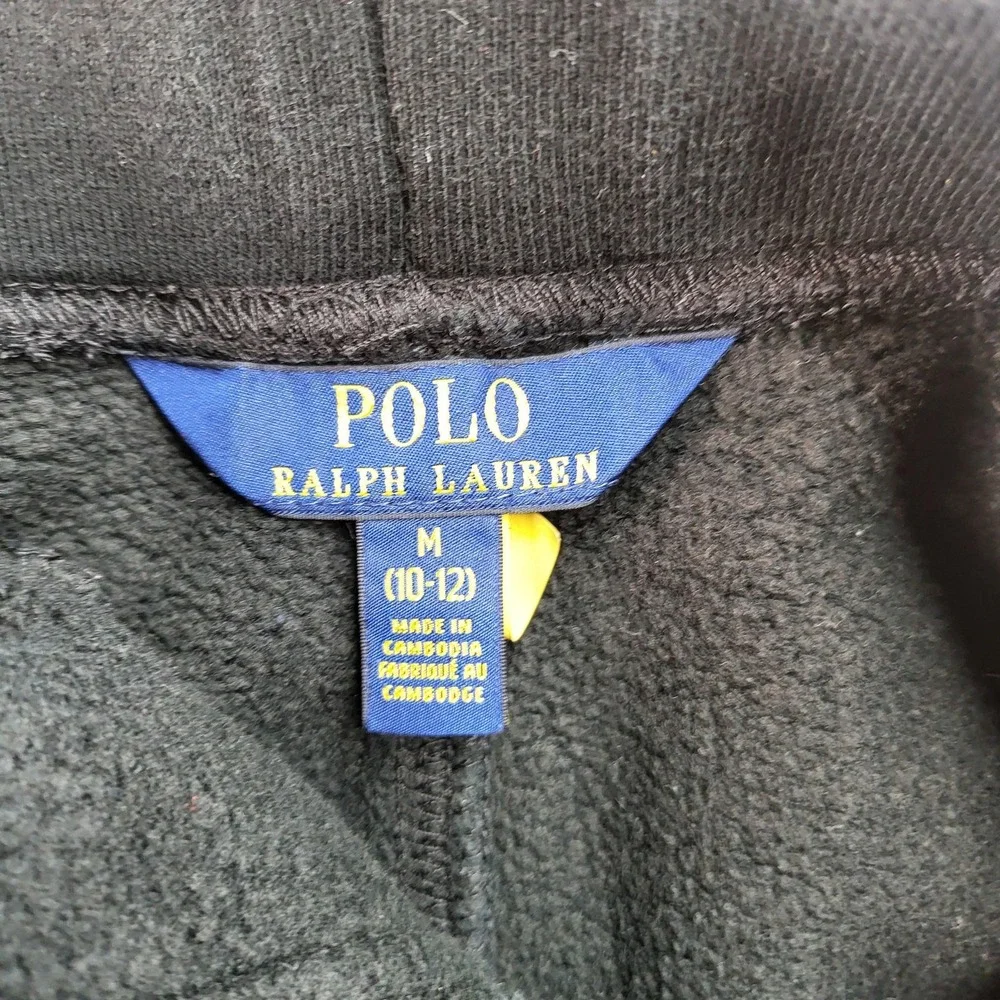 Polo Ralph‎ Lauren Pants Boys Medium (10-12) Black Sweatpants Joggers Cuffed